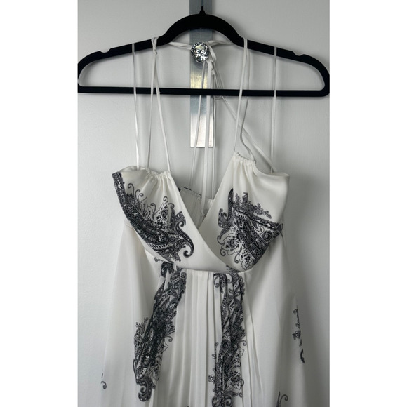 Cachè XS Wrap Double spaghetti Strap Halter Pleated Full Length Maxi Dress A39 - Picture 2 of 8